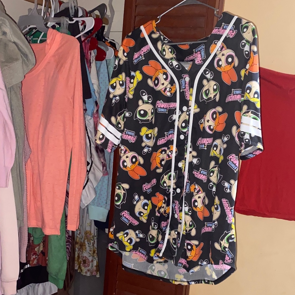 Cartoon Network Powerpuff Girls Black and Orange Shirt